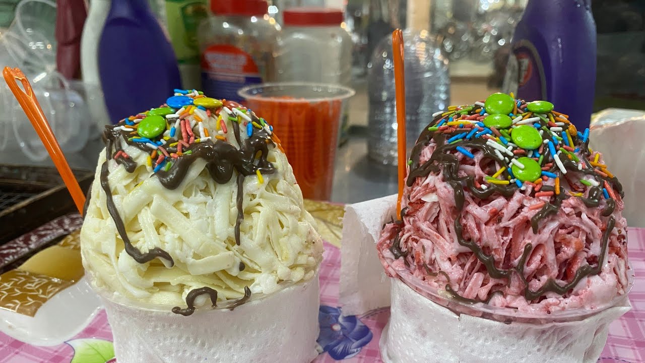 AMZING ROLLER COASTER NATURAL FRUIT ICE CREAM STREET FOOD GUJRANWALA