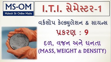 Chapter 09 Mass, Weight & Density Workshop Calculation & Science I.T.I. Semester 1