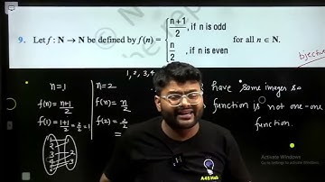 9.Let f: N  N be defined by f(n) = {█((n+1)/n,if n is odd @n/2,if n is even)┤   for all n ∈N.