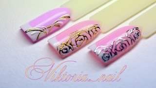 Маникюр. Дизайн литье на ногтях. Розочки и литье. Простой дизайн ногтей. Маникюр. Дизайн литье на ногтях. Розочки и литье. Простой дизайн ногтей.