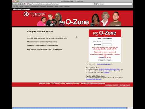 MyOzone and Email access Tutorial for Otterbein University Adult Students