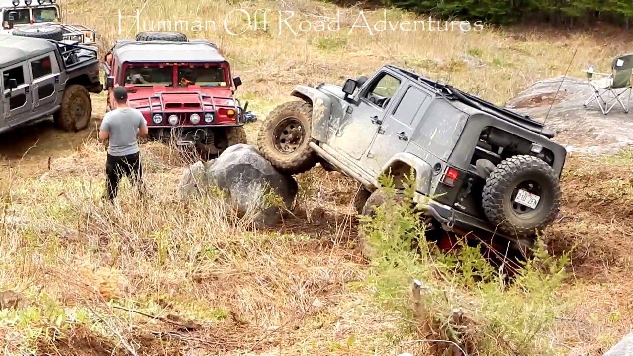 JEEP Rubicon Off-Road with HUMMERS - Jeep vs Hummer - YouTube