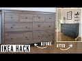 EXTREME IKEA HACK | DRESSER MAKEOVER | HOW TO UPDATE FURNITURE WITH CHALK PAINT AND NEW HARDWARE