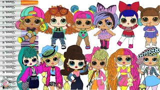 LOL Surprise Dolls Coloring Book Pages Color Mix UP Daring Diva Sk8er Grrrl OMG Dolls and More