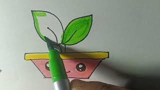 How to draw 'Plant' 🪴easy drawing| step by step for kids and toddlers|