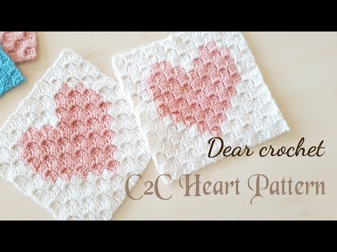 <strong>C2C</strong> 하트 블랑켓 패턴 (crochet <strong>C2C</strong> Heart square pattern )