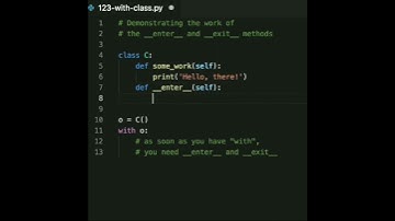 The "with" keyword implicitly wants to call the _enter_and _exit methods for the object in hand.