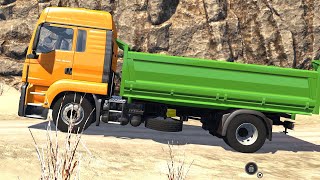 BeamNG Drive - 4x2 MAN TGS Dump Truck on the Desert Trails Map Part 1