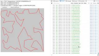 [Local Search] Solve Travelling Salesman Problem using Simulated Annealing (100 vertices)