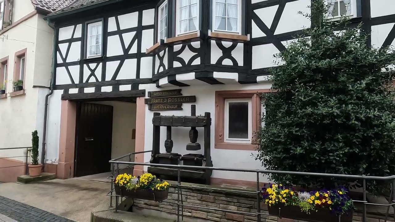 Sankt Martin, Palatinate wine area in Germany walking tour 4K