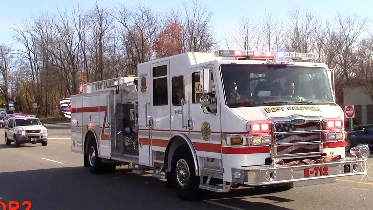 West Caldwell Fire Department Engine 712 And Car 700 Responding 1123