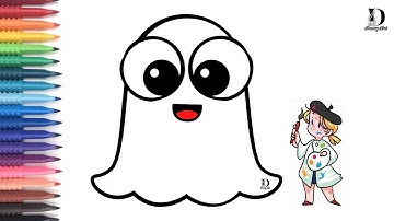 How To Draw The Ghost Emoji - Super Easy | رسم ايموجي الشبح للمبتدئين