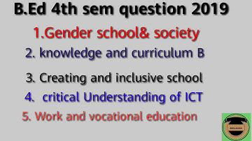 #Wbuttepa B. Ed 4th sem questions paper 2019 by #AECLASSES