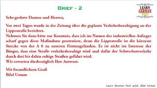 Learn German with Bilal:- German  Brief 2 - A1, A2, B1, B2, C1, C2