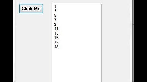 Display Odd Numbers From 1 To 20 Using Visual Basic NET