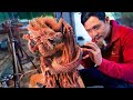 I Carved a Dragon from a Single block of RED WOOD