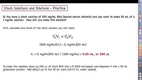 Intro to Biotechnology - Chapter 3 Lecture Part 6 - Making Dilutions
