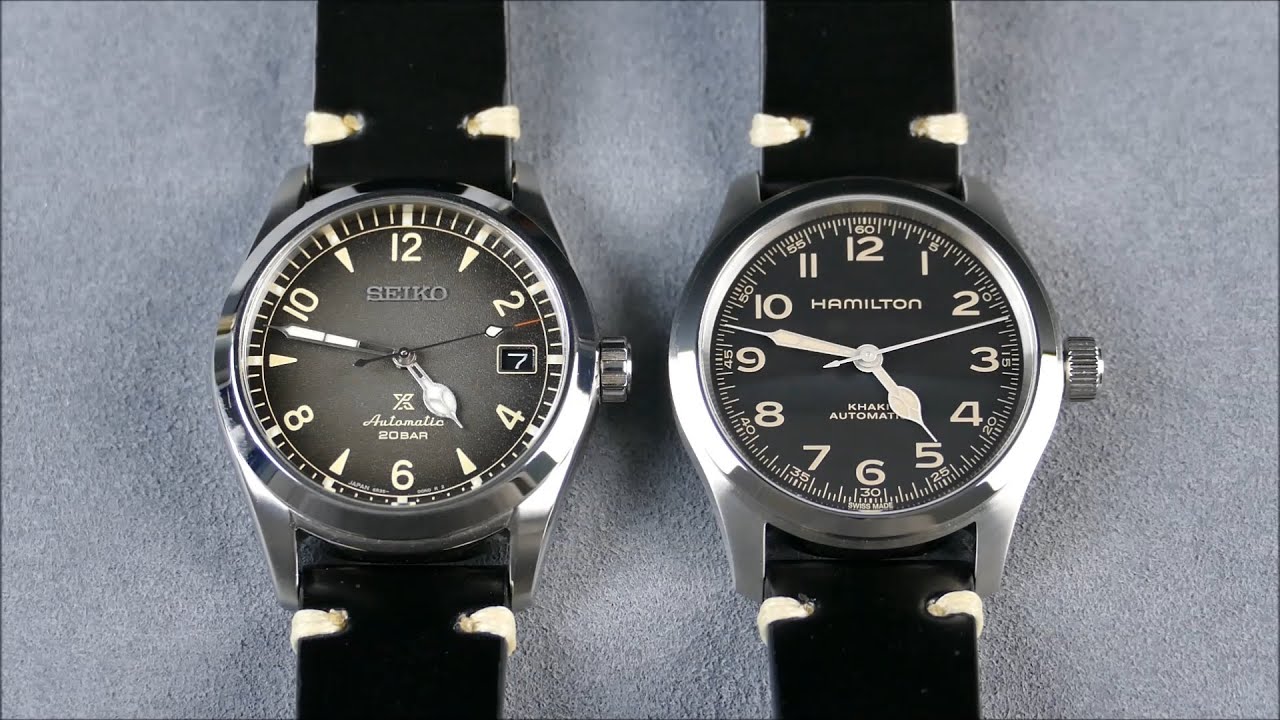 On the Wrist, from off the Cuff: Seiko Prospex 'Baby' Alpinist vs. Hamilton  Khaki Field Murph 38mm - YouTube