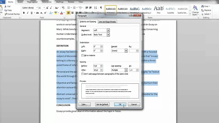 How to Change the Line Spacing in Microsoft Word 2010