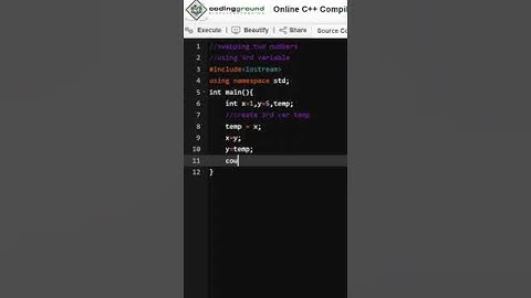 Swapping values of 2 number |Code_Illuminati | #programming #code #trending #shorts #coding #short