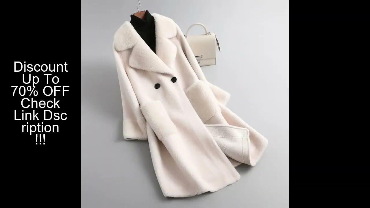 Women's Loose Fur Coat, Female Overcoat, 100% Australian Lamb Wool Particles, Sheep Sheep Jacket, Wa