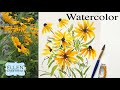 Quick Watercolor Painting tutorial Study- Black- Eyed Susans- Sunday Short