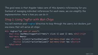 Dynamic Hash Reference for mat-menus in Angular Material