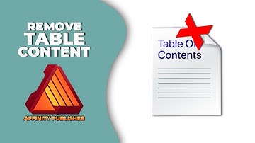 How to remove table of content in Affinity publisher