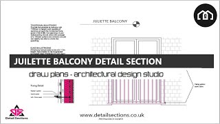 How To Draw Detail Sections | Juliet Balcony | AutoCAD + TurboCAD | Juliet Balcony Fixing Detail