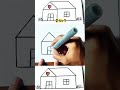 Draw a house like a pro #easyhouse #pro #house #drawing #shorts #colorbari
