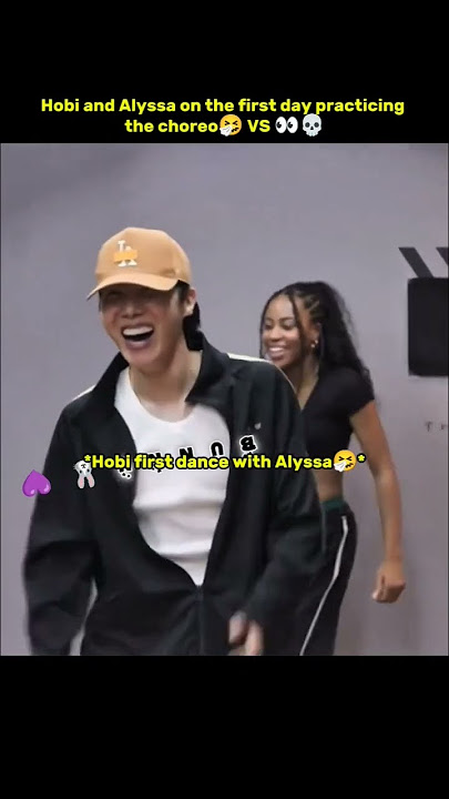 Hobi and Alyssa on the first day practicing the choreo🤧 VS 👀💀 #jhope #shorts #youtubeshorts