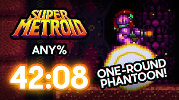[PB] Super Metroid SNES Speedrun Any% in 42:08 | ONE-ROUND PHANTOON!