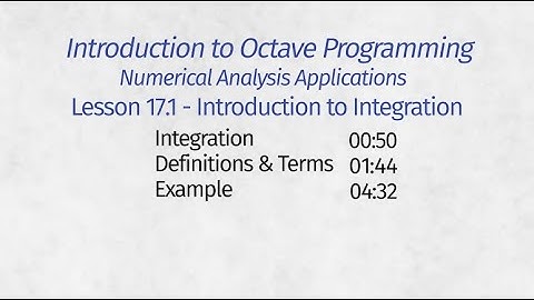 Octave Programming Lesson 17.1 - Introduction to Differential Equations