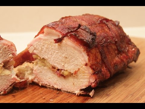 Bacon Wrapped Stuffed Pork Loin Roast