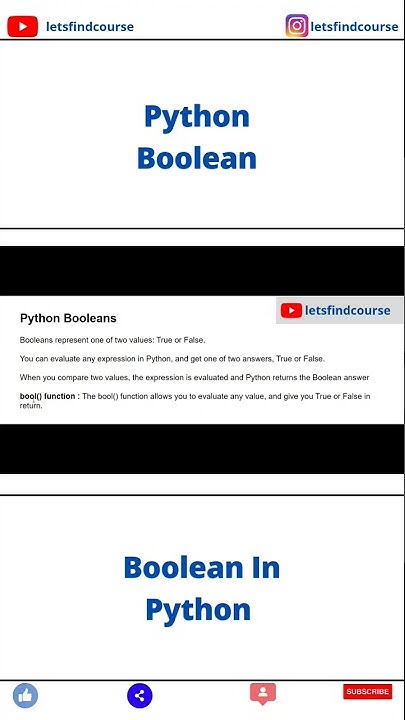 Python Boolean | Boolean In Python #python - YouTube