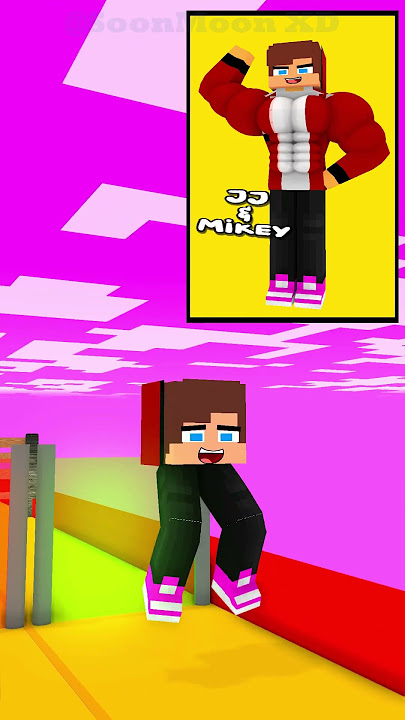 JJ & Mikey and JJ Sister Queen run Challenge MINECRAFT - ANIMATION #animation #shorts #fpyシ