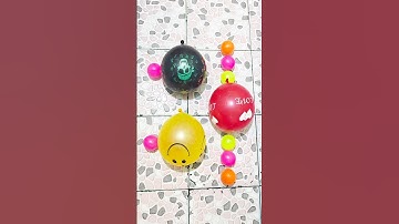 Colouring water balloons popping satisfying #shorts