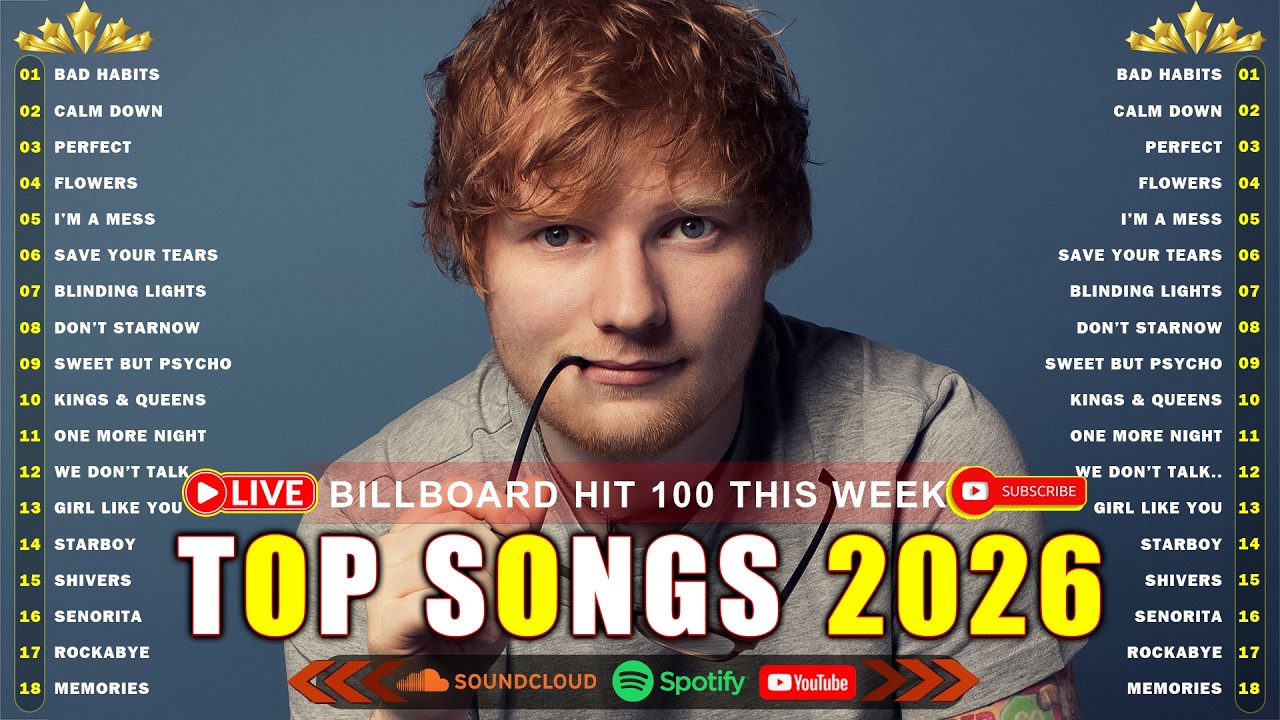 The Weeknd, Bruno Mars, Maroon 5, Coldplay, Dua Lipa, Adele, Lady Gaga, Ed Sheeran 🎯 Pop Music 2026