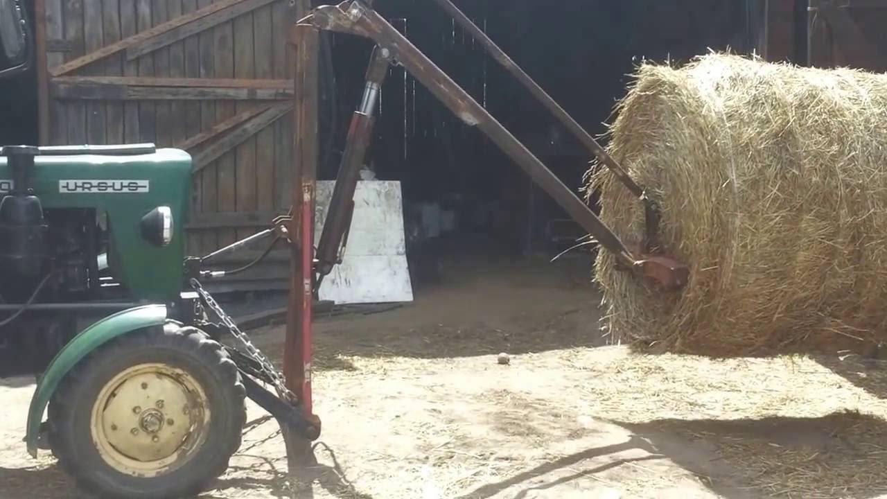 Ursus C330 przedni tuz, test podnosnika do bel