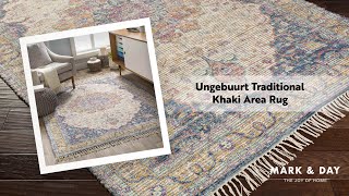 Ungebuurt Traditional Khaki Area Rug