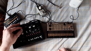 Korg Monotribe + Volca Keys + Mooer eLady.