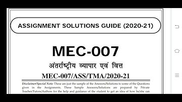 MEC 007 Ignou Solved Assignment 2020-21