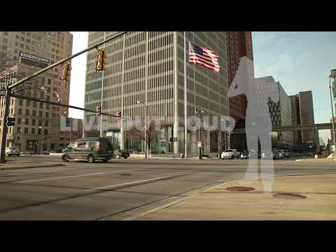 Downtown Detroit | Traffic Moves By