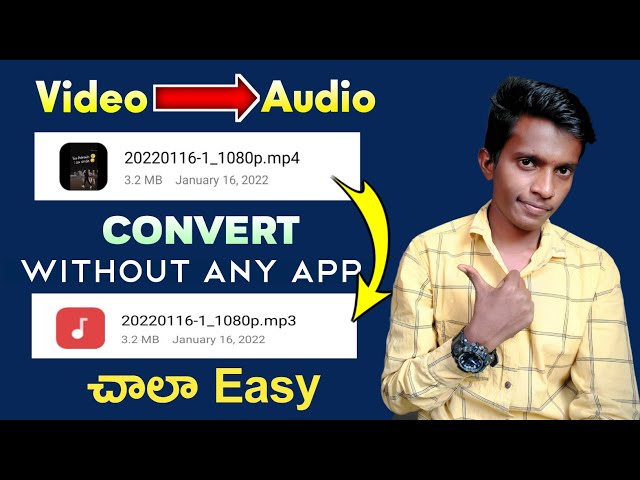 How to #convert video to audio | #mp4 to #mp3 | In Telugu 2022 class=