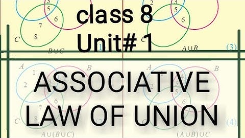 Associative law of union Class 8