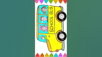 School Bus Drawing 🚌// How to Draw a School Bus 🚌 😄🤗 #shorts #schoolbus #drawing