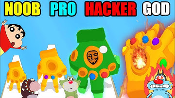Noob vs Pro vs Hacker vs God In Glove Power Game || Funny Gameplay With Oggy Jack Sinchan Voice