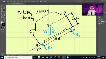 Statics - Chapter 8 (2 of 2): Tipping & Slipping Problem for Friction (Example Problem)