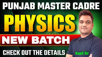 Punjab master cadre | Master cadre New batch | Master cadre physics preparation