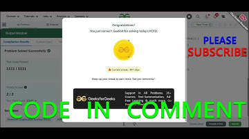 GFG POTD 10/11/2024 IN C++ MOST IMPORTANT INFORMATION | CODE IN COMMENT #geeksforgeeks #gfg #potd